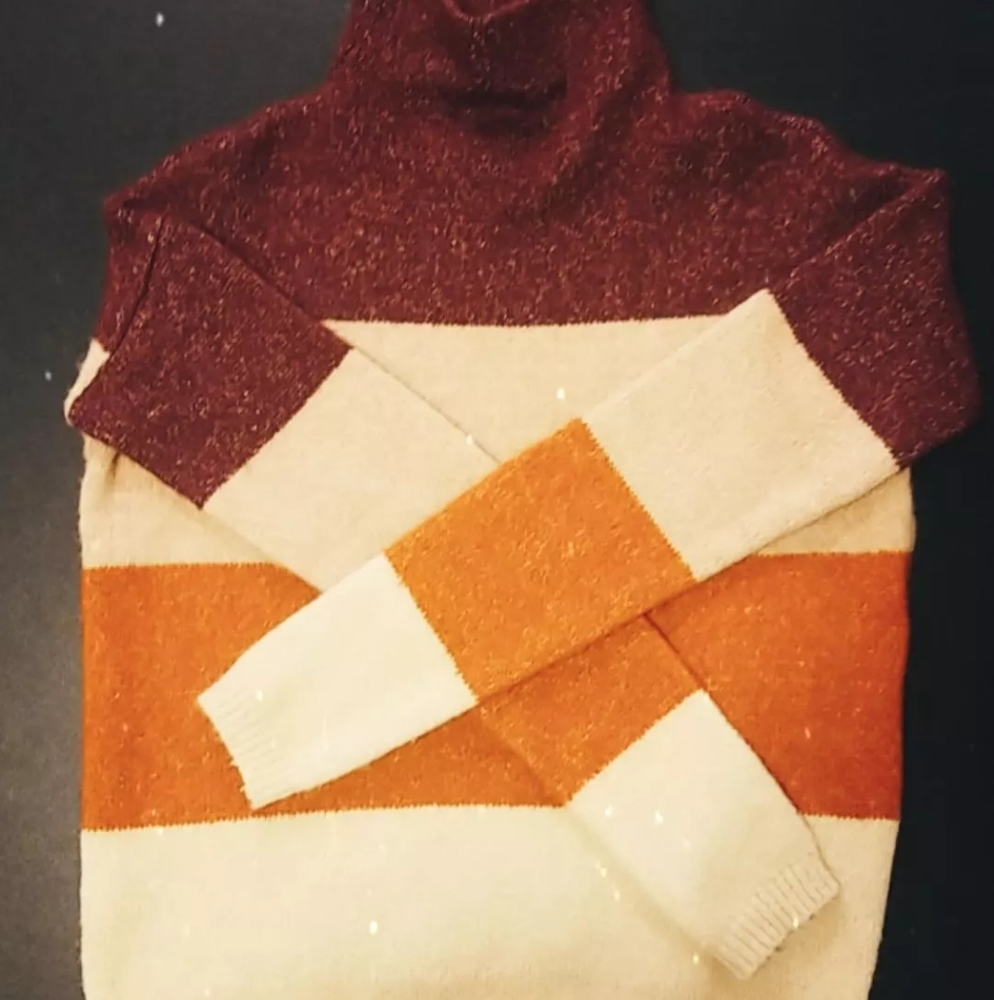 Multicolored turtleneck sweater